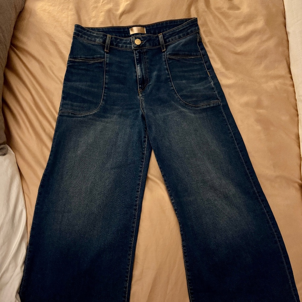 Kut From The Kloth Meg High Rise Wide Leg Patch Pocket Jean - size 8